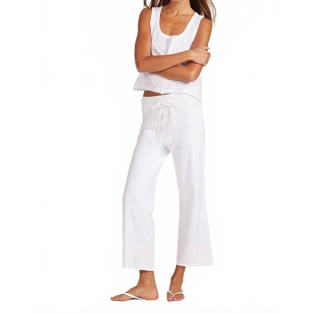 NEW BOBI comfort waist crop flare pant in white